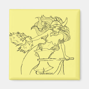 Viking Sjöjungfru Warrior Thunder_Cove Magnet