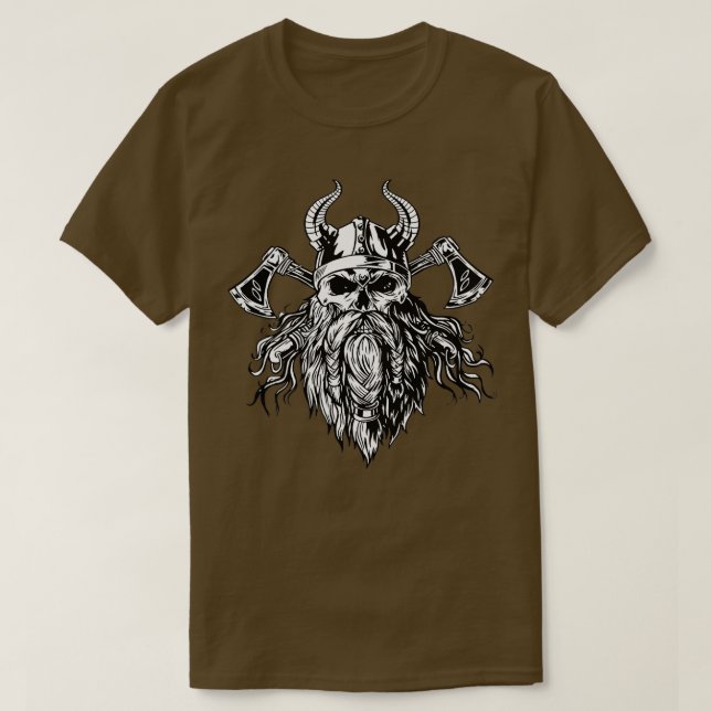 Viking skallax-krigare t shirt (Design framsida)