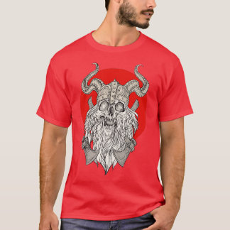Viking skalle I Walhalla motif för norra manar T Shirt