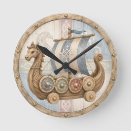 Viking Skepp Barnkammare Rund Klocka