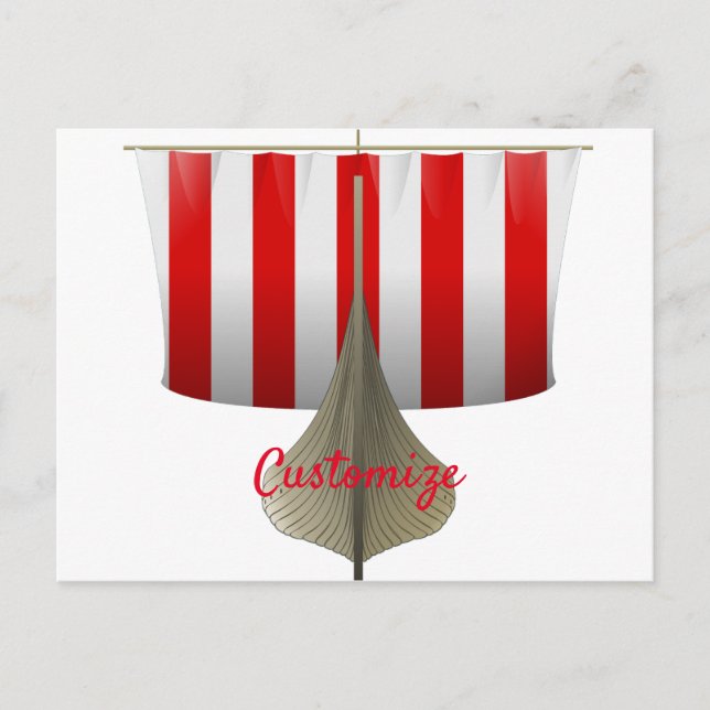 Viking skepp seglar Thunder_Cove Vykort (Framsida)