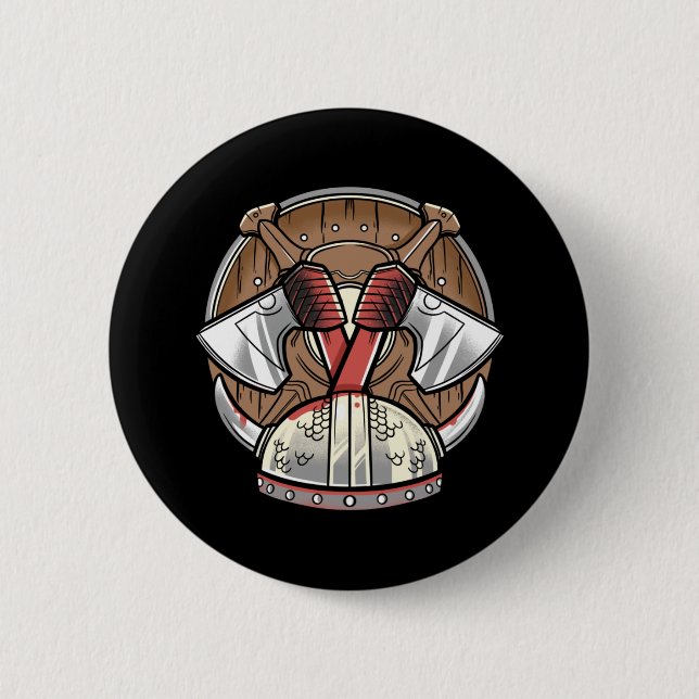 Viking Sköld - Krigare Logo Knapp (Framsida)