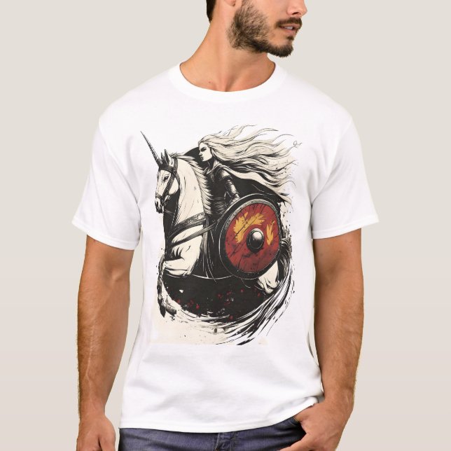 Viking Sköldmö Enhörning (1) T Shirt (Framsida)