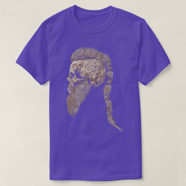Viking Skull Beard Lodbrok Beard T Shirt (Design framsida)