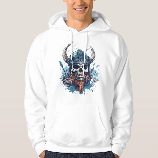 Viking Skull Berserker Hoodie (Framsida)