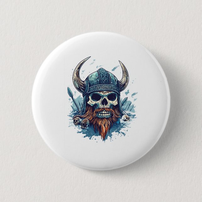 Viking Skull Berserker Knapp (Framsida)