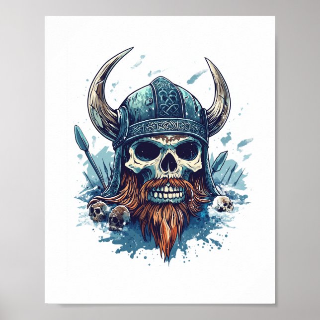 Viking Skull Berserker Poster (Framsidan)