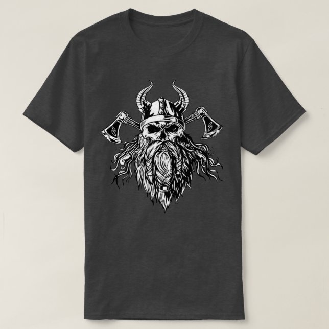 Viking Skull Norse Warrior T Shirt (Design framsida)