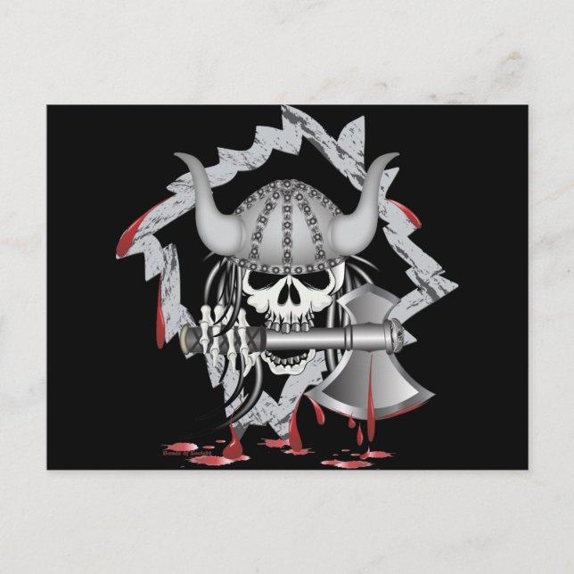 Viking Skull Vykort (Framsida)