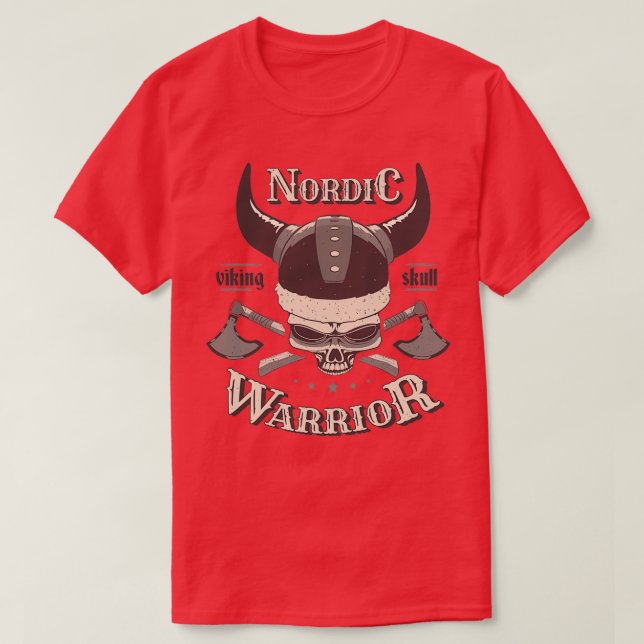Viking Skull Warrior T Shirt (Design framsida)
