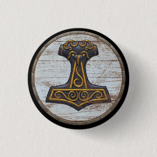 Viking skyddar emblemen - thor'sen bultar knapp