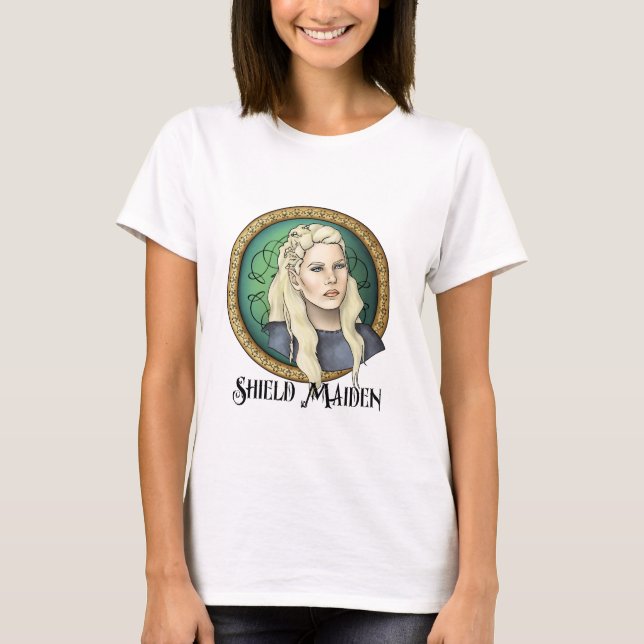 Viking skyddar jungfrun tee shirt (Framsida)