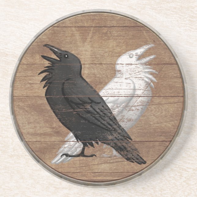 Viking skyddar kustfartyget - Odins Ravens Underlägg Sandsten (Framsidan)