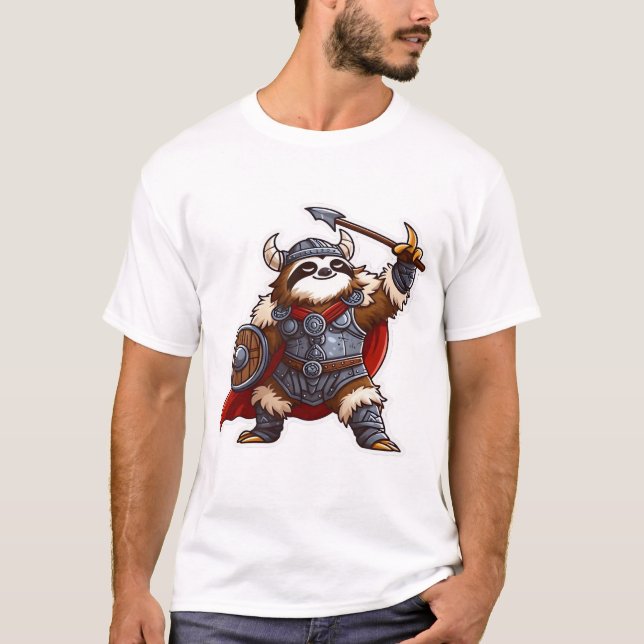 viking sloth Oversized T-Shirt (Framsida)