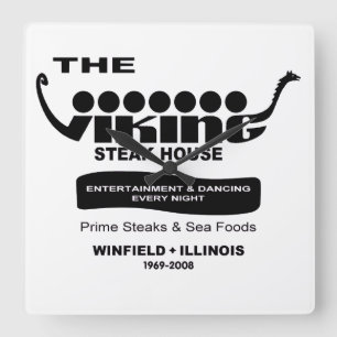 Viking Steak House, Winfield, IL (1969-2008) Fyrkantig Klocka