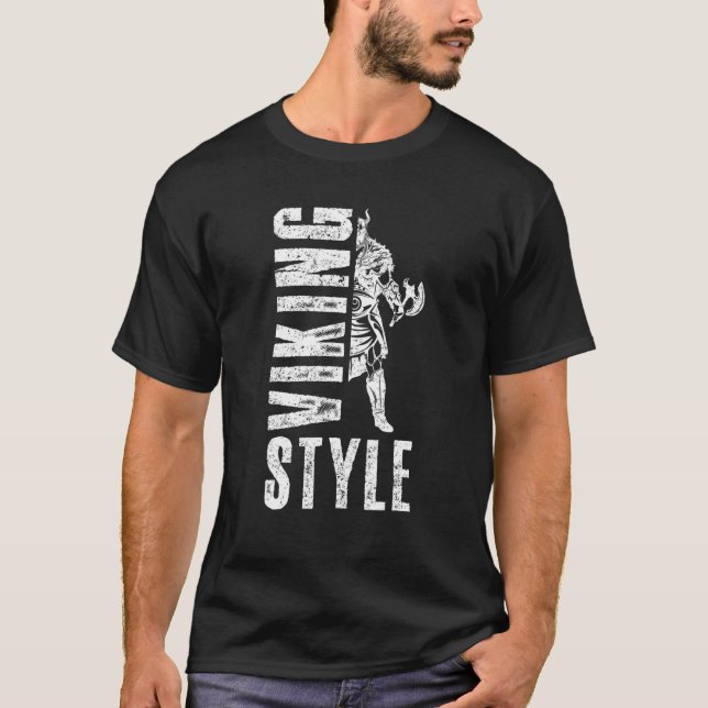 Viking Stil Warrior Valhalla Odin Workout Nordic T Shirt (Framsida)