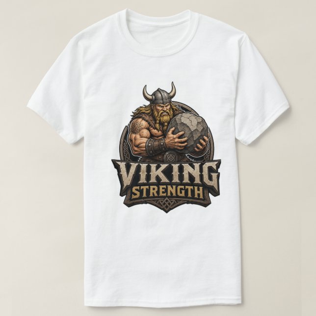 Viking Strength Warrior Kroppsbyggande Gym T-Shirt (Design framsida)