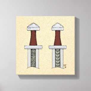 Viking Sword Mönster Welding Canvastryck