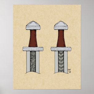 Viking Sword Mönster Welding Poster