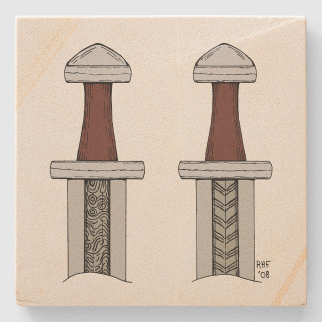 Viking Sword Mönster Welding Stenunderlägg (Framsidan)