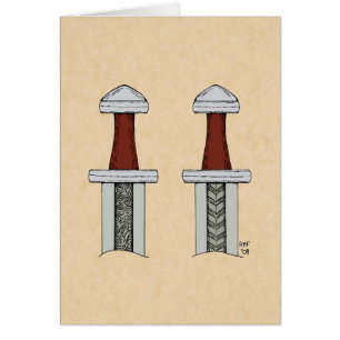 Viking Sword Mönster Weleting Greeting Card Hälsningskort