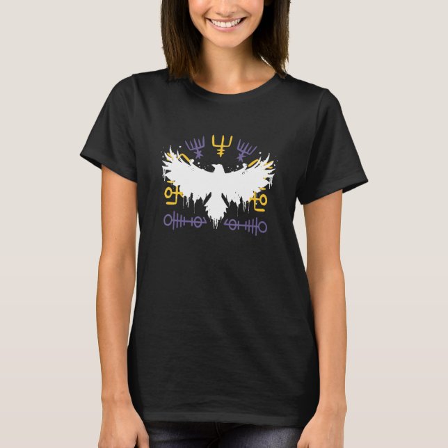 Viking-symbol Rav Viking-runor T Shirt (Framsida)