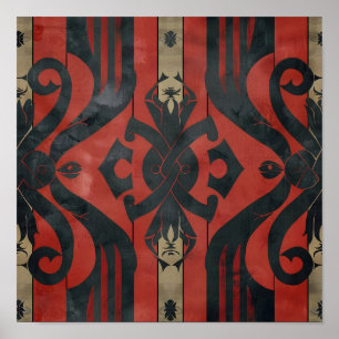 Viking Thated Intricate Mönster Poster