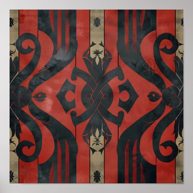 Viking Thated Intricate Mönster Poster (Framsidan)