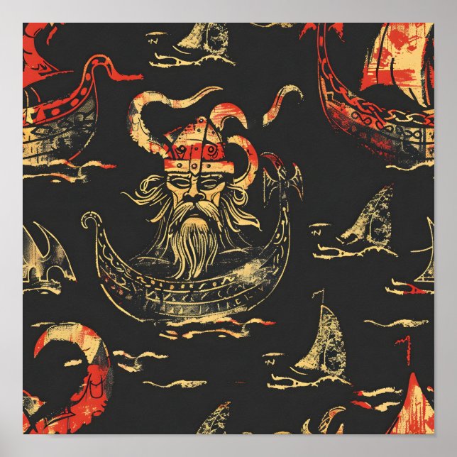 Viking Thézed Ocean Scene Poster (Framsidan)