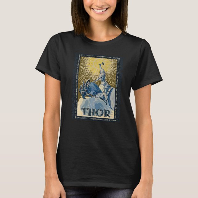 Viking Thor Mjolnir Norse Mythology Pagan Gud T Shirt (Framsida)