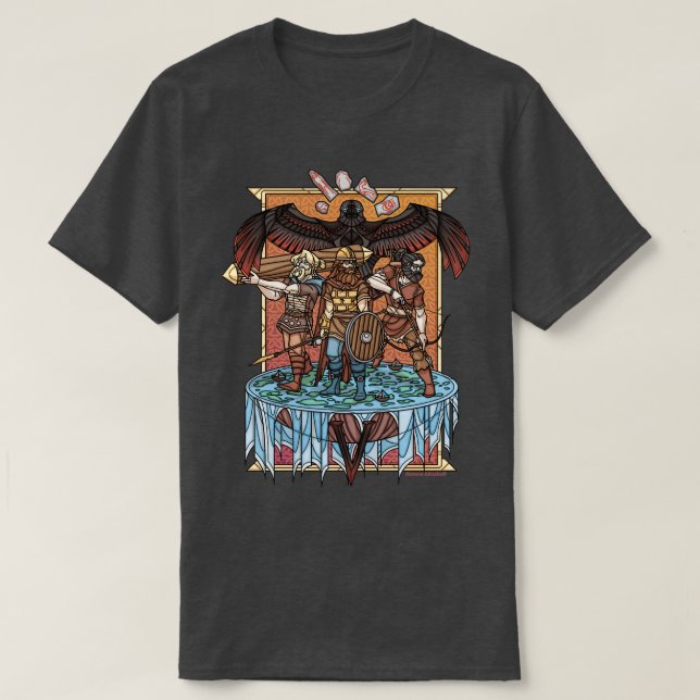 Viking Trio exploring Valheim T Shirt (Design framsida)