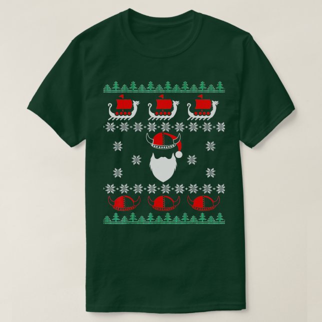 Viking Ugly jul Santa Fraktass Viking Hat T Shirt (Design framsida)