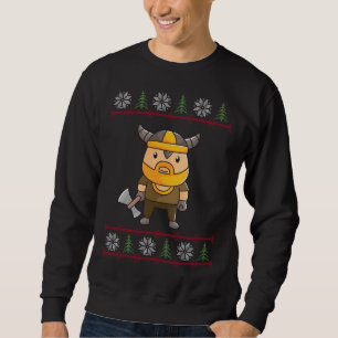 Viking Ugly Sweater jul Lång Ärmad Tröja
