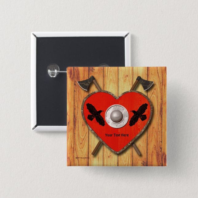 Viking Valentine - Raven Knapp (Framsida & baksida)