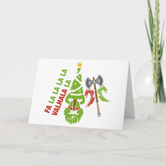 Viking Valhalla jul Helgdag Helgkort (Framsida)