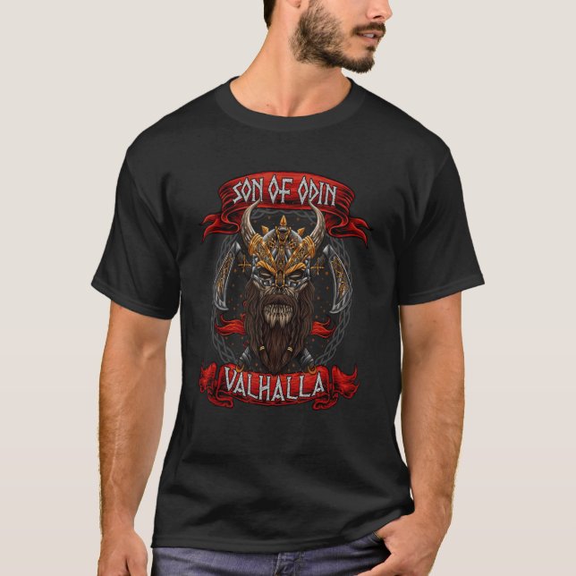 Viking Valhalla Nordic Gods Thor T Shirt (Framsida)