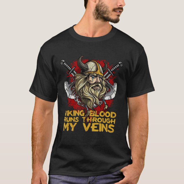 Viking Valhalla Nordic Gods Thor T Shirt (Framsida)