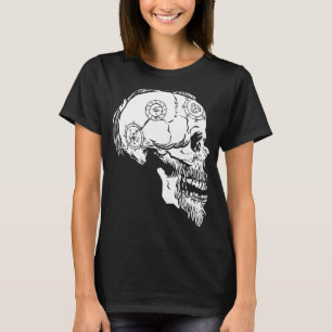 Viking Valhalla Skull Norse Mythology Braided Hair T Shirt