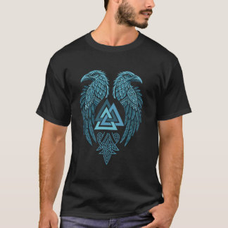 Viking Valknut  Huginn & Muninn  Viking Korp T Shirt