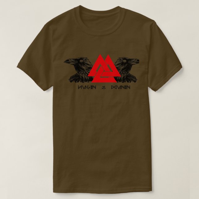 Viking Vanheimr Hugin amp Munin Ravens Odinx27s T Shirt (Design framsida)
