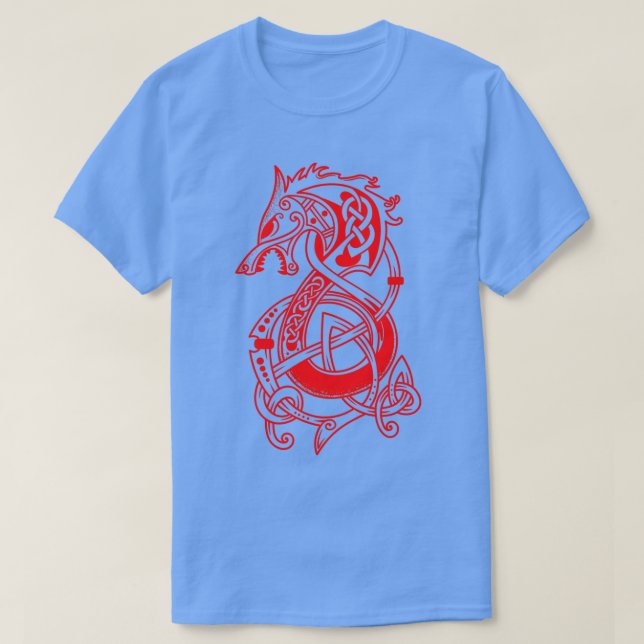 Viking Varg Fenrir Red T Shirt (Design framsida)