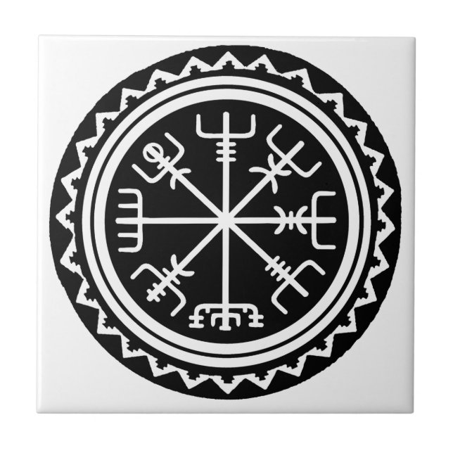 Viking Vegvisir Compass Kakelplatta (Framsidan)