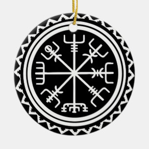 Viking Vegvisir Kompass Julgransprydnad Keramik