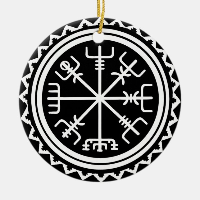 Viking Vegvisir Kompass Julgransprydnad Keramik (Framsidan)