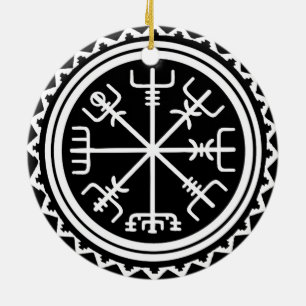 Viking Vegvisir Kompass Julgransprydnad Keramik