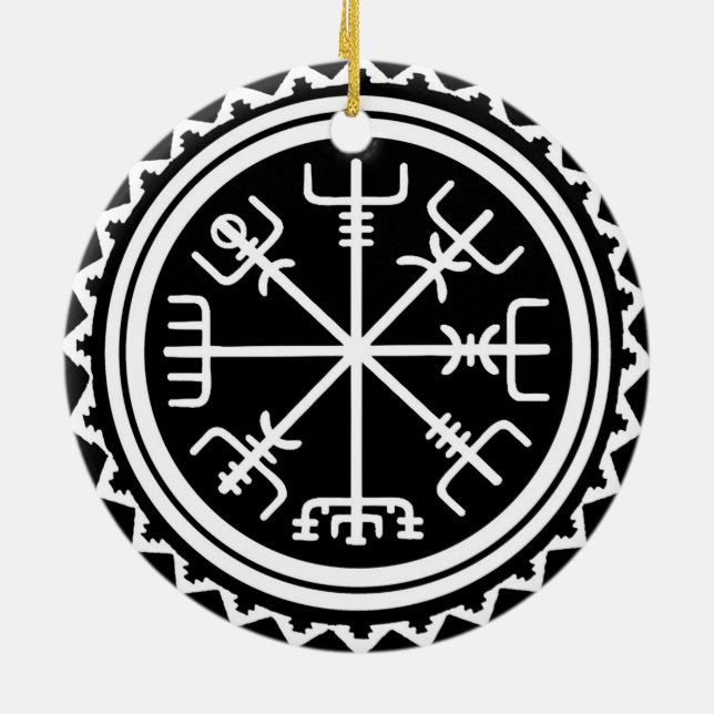 Viking Vegvisir Kompass Julgransprydnad Keramik (Baksidan)