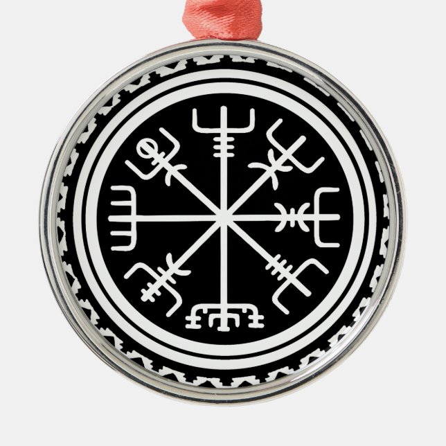 Viking Vegvisir Kompass Julgransprydnad Metall (Framsidan)