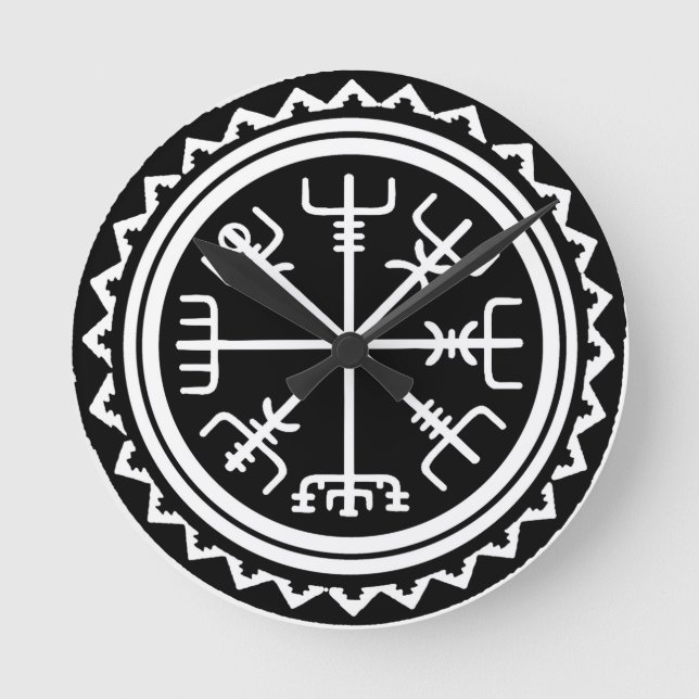 Viking Vegvisir Nautical Compass Rund Klocka (Framsida)