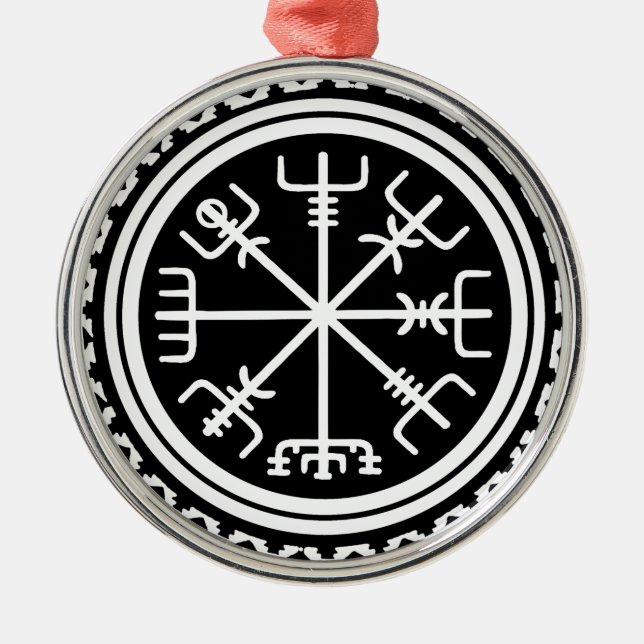 Viking Vegvisir Nautilsk Kompass Julgransprydnad Metall (Framsidan)