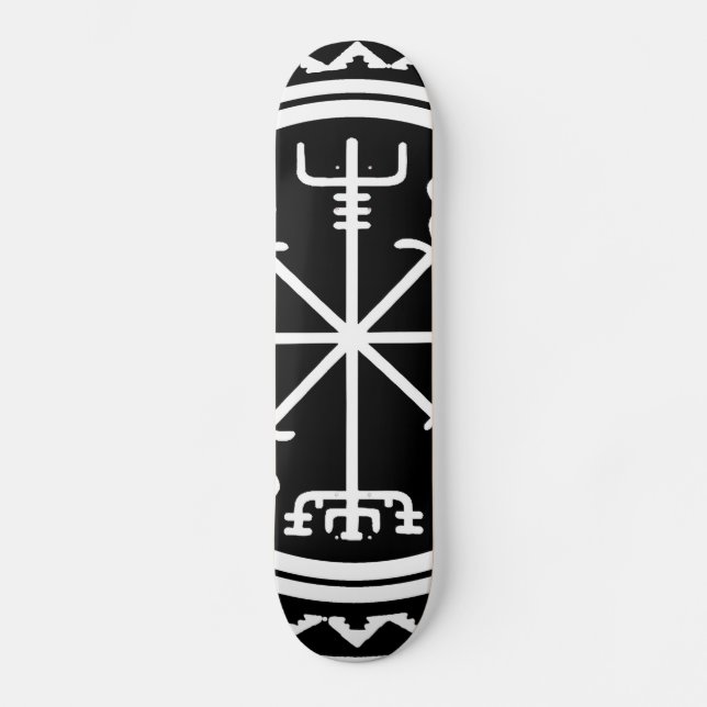 Viking Vegvisir Nautisk Kompass Skateboard Bräda 20 Cm (Framsida)